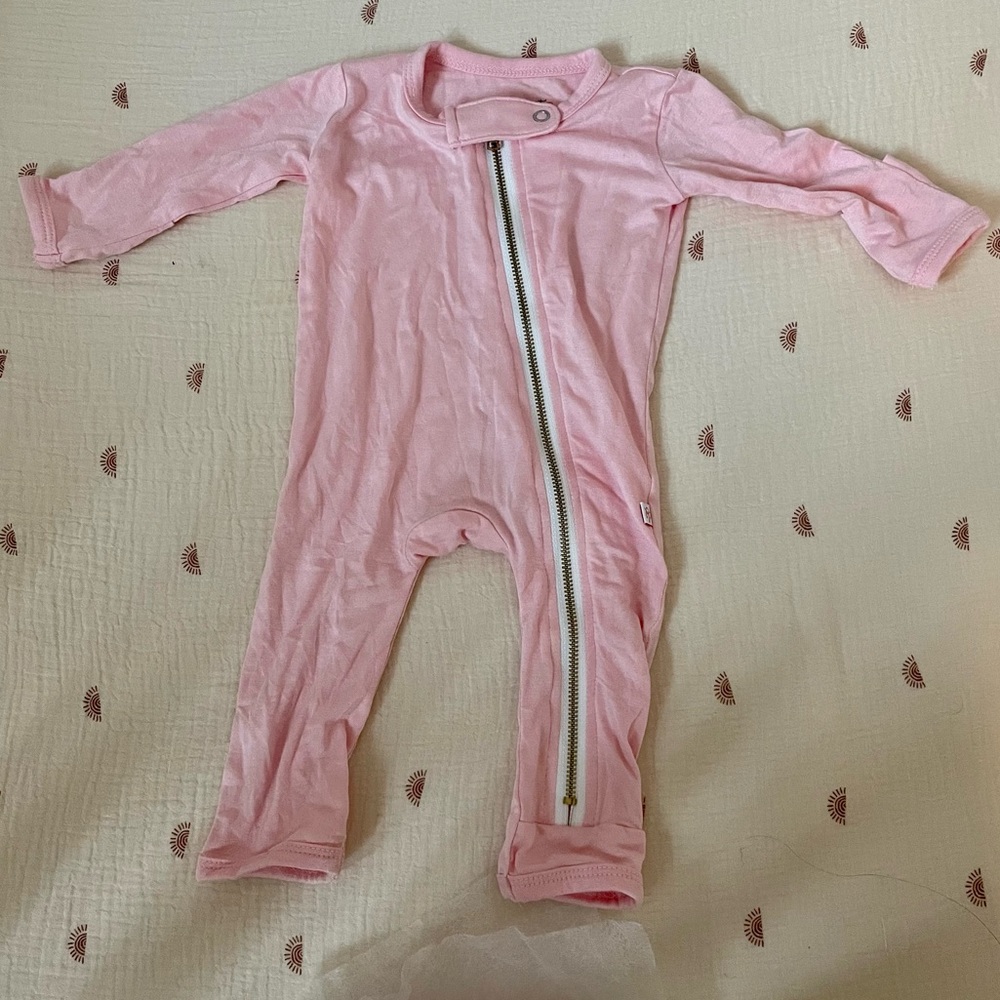 Posh peanut bamboo zippered romper